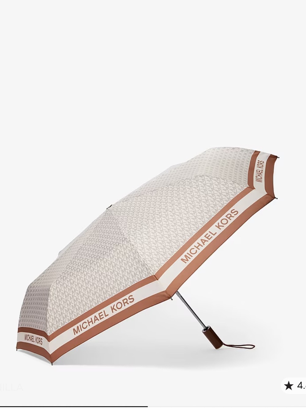 Michael Kors Travel MK Signature Monogram Umbrella (Vanilla).
